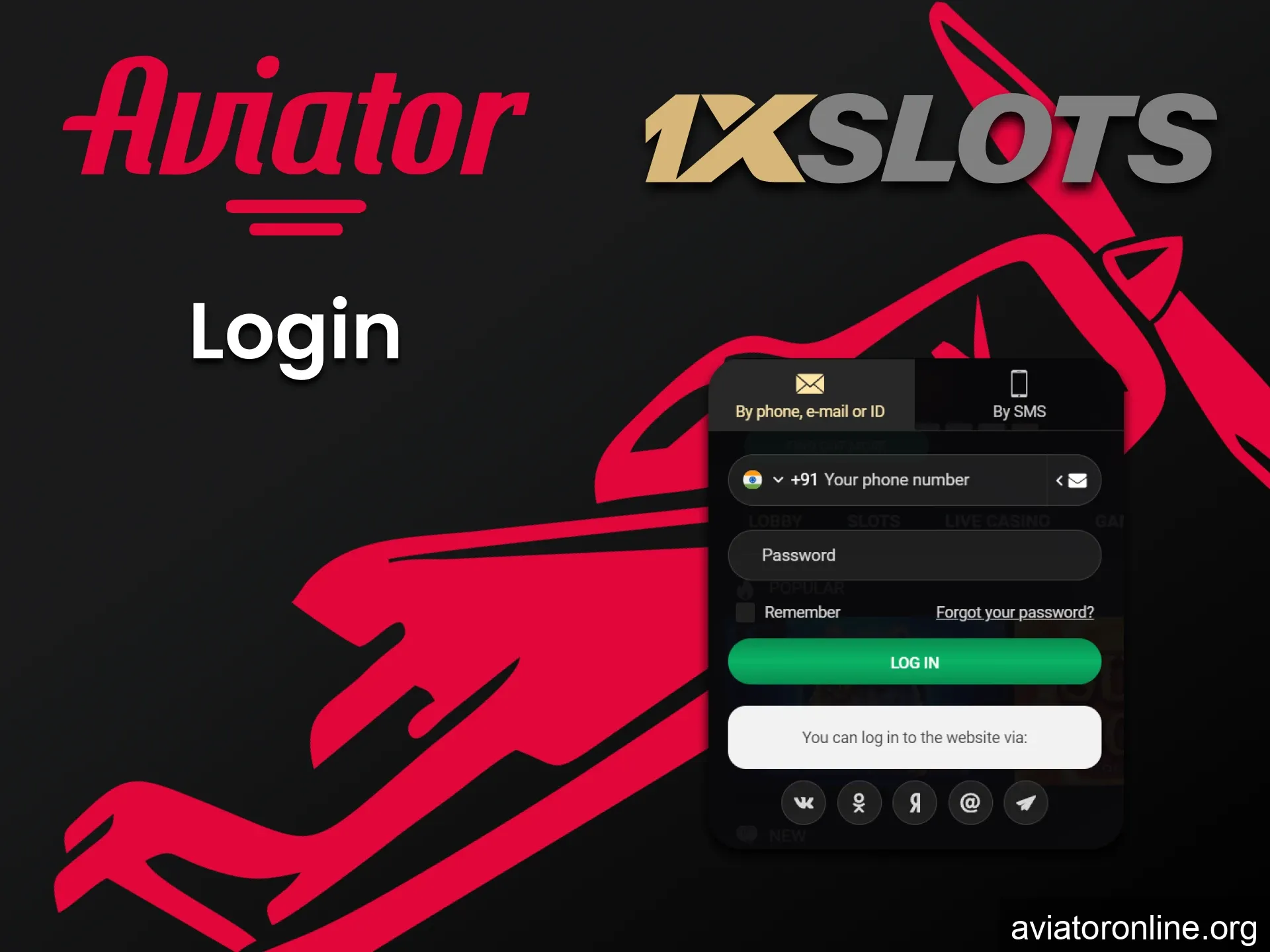 Log in to your 1xslots account and play Aviator.
