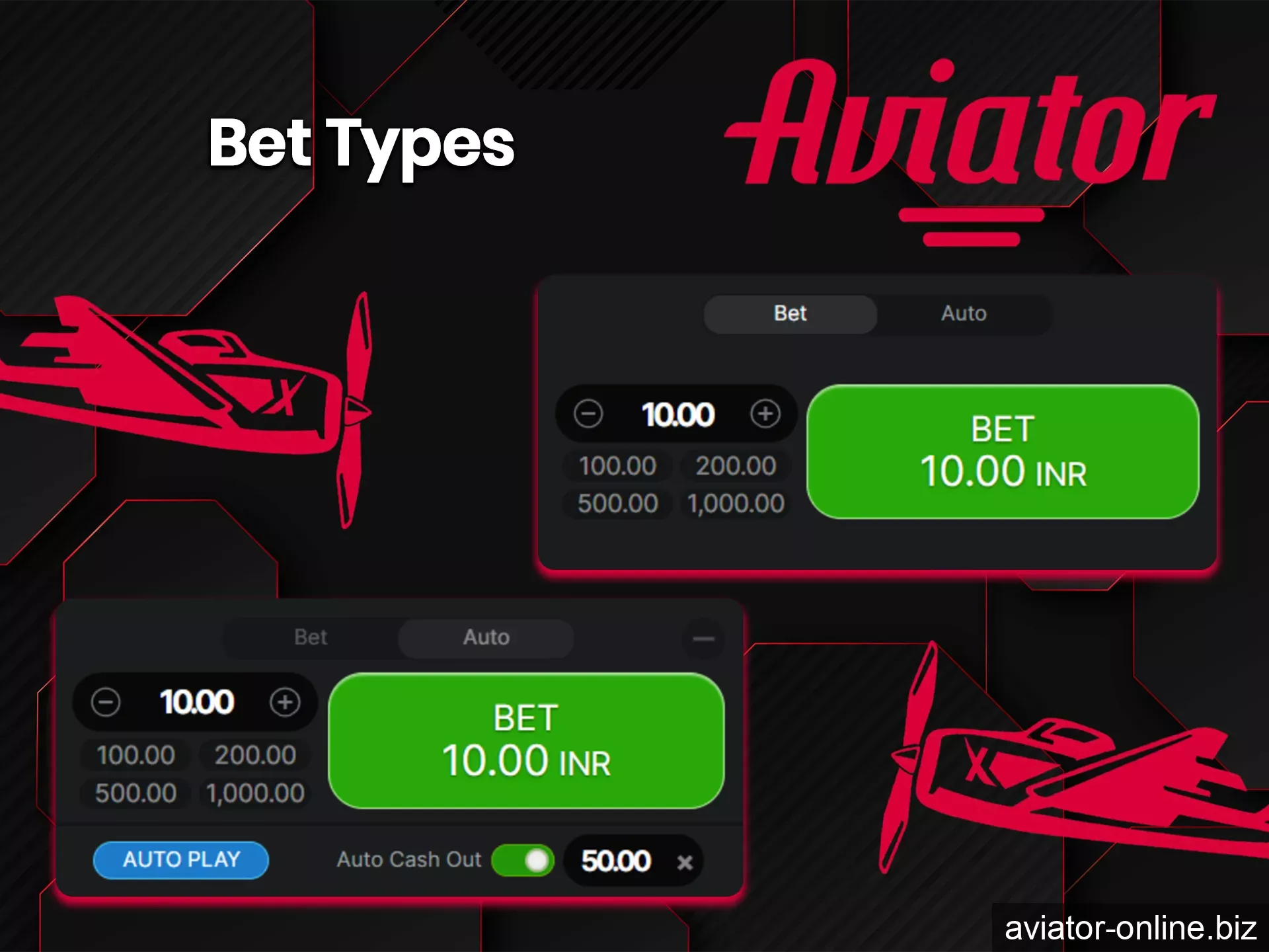 In the Demo version of the game Aviator, you can also place bets.