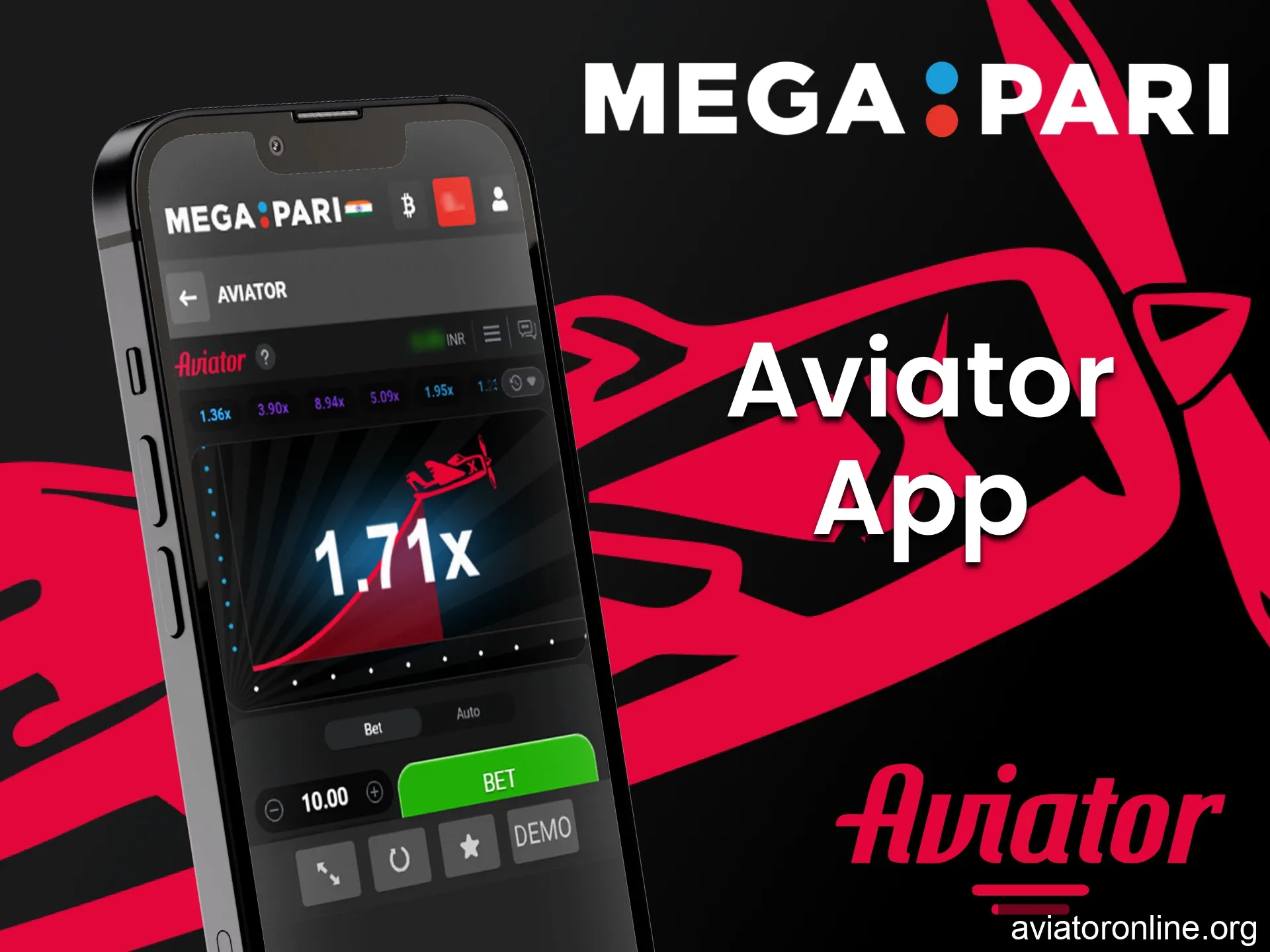 Play the Aviator game using the popular Megapari mobile app.