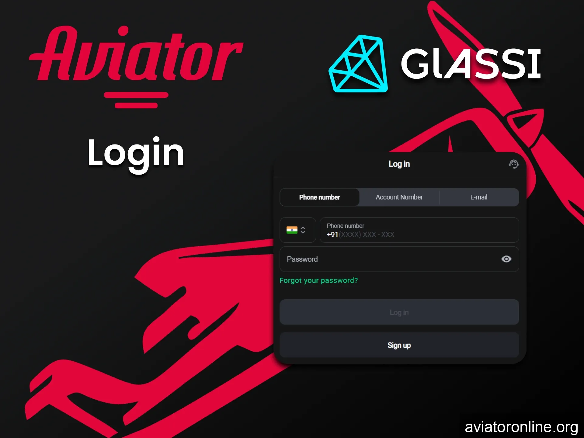 Use your Glassi Casino account to play Aviator.