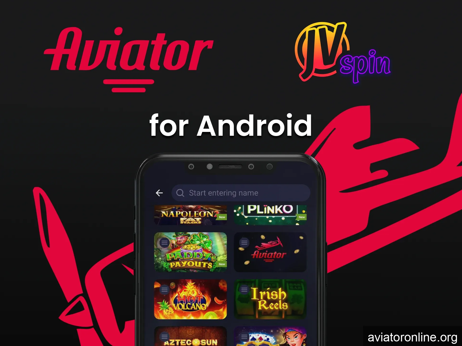 Play Aviator on the JV Slot Android app.
