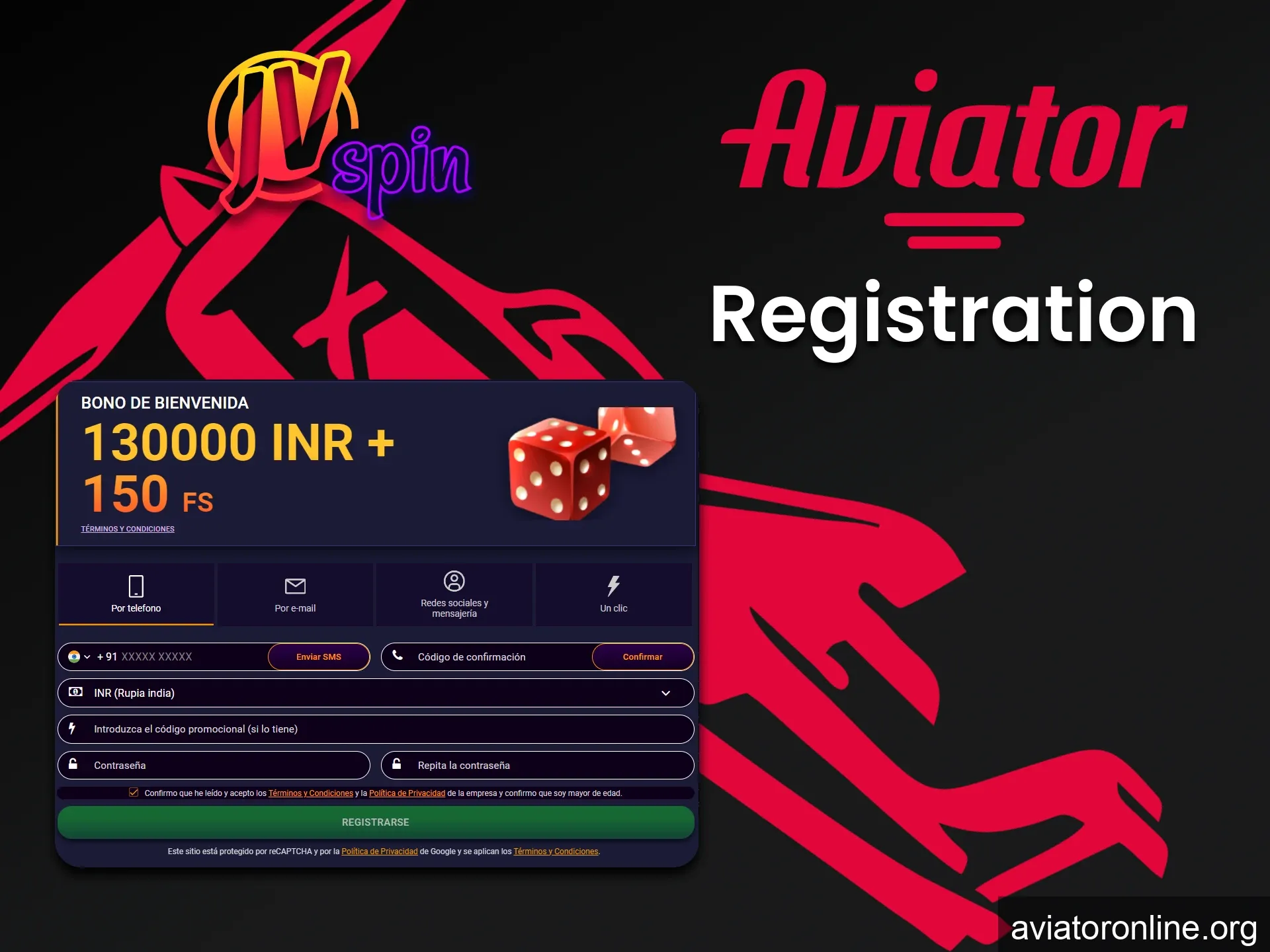 Be sure to register on JV Spin to play Aviator.