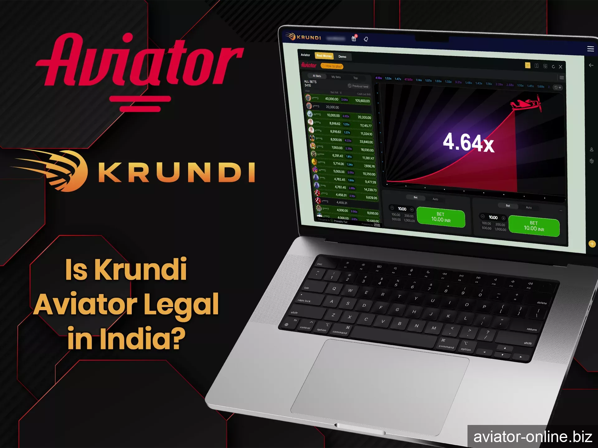 Krundi is a legal platform that will give you an unforgettable experience of playing Aviator.