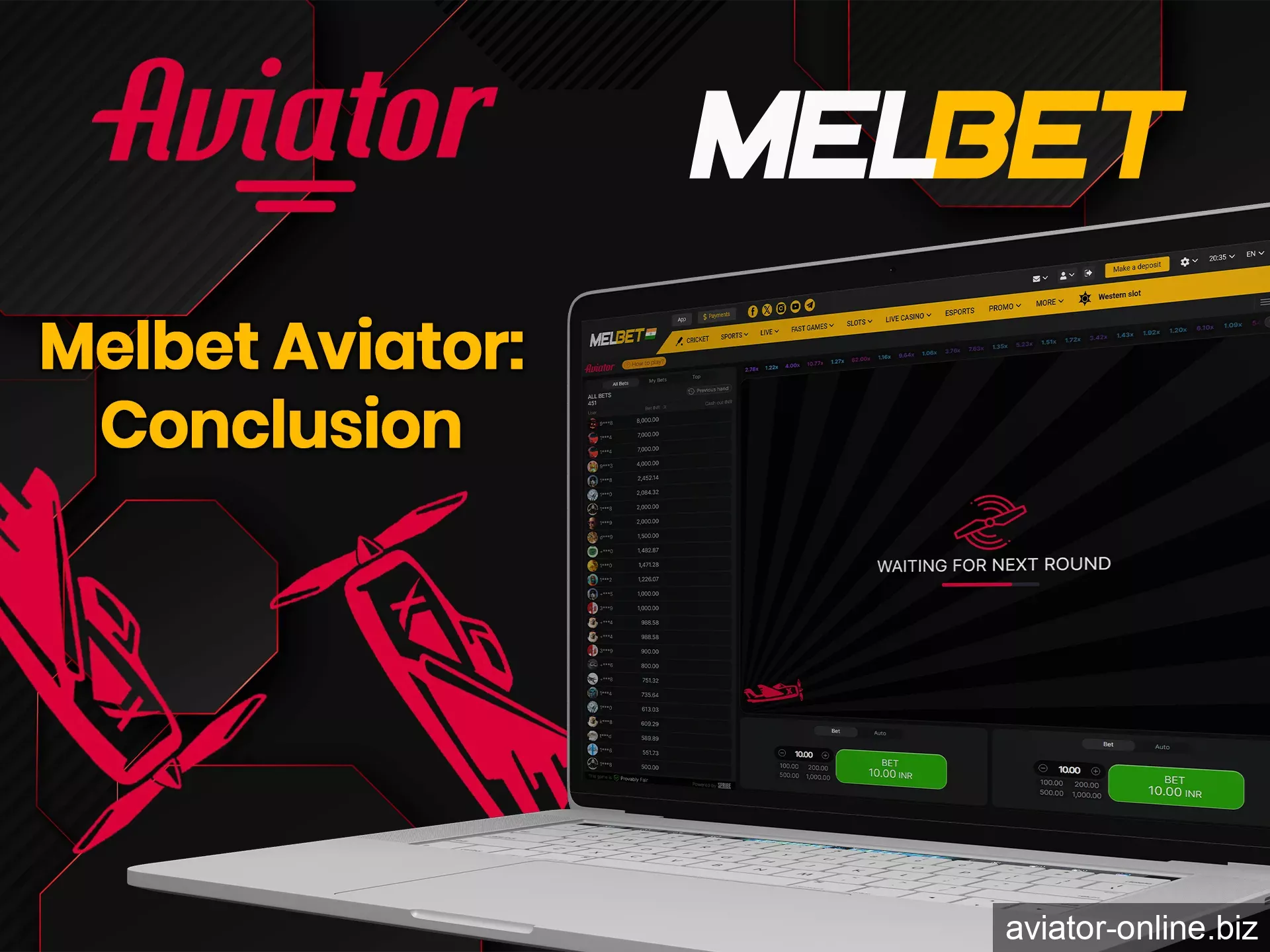 Playing Aviator at Melbet is fun and convenient.