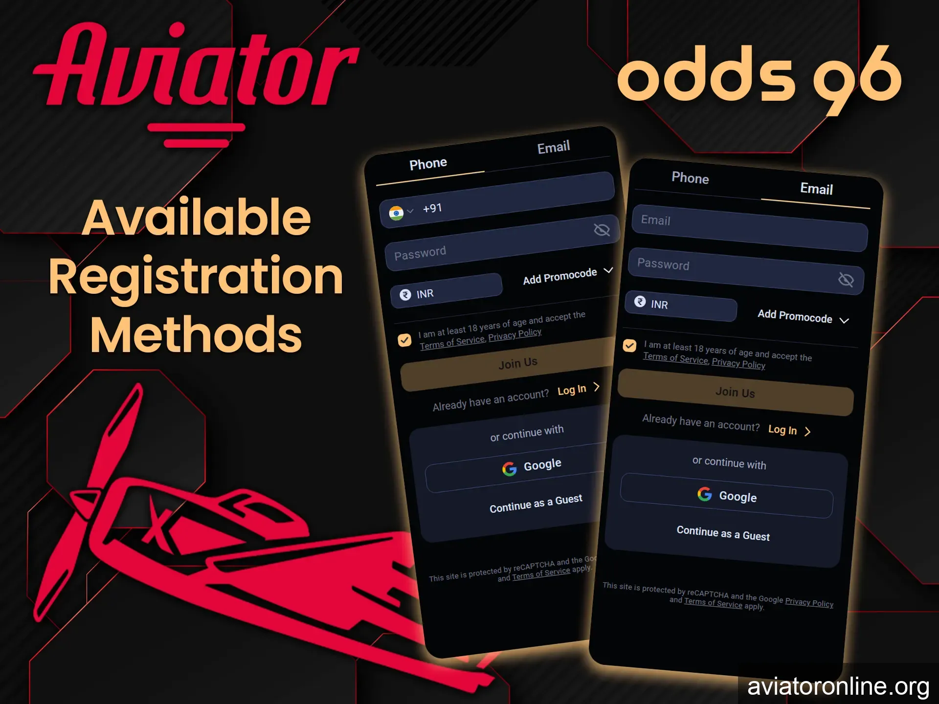 For start playing Aviator, you need to create a Odds96 account.