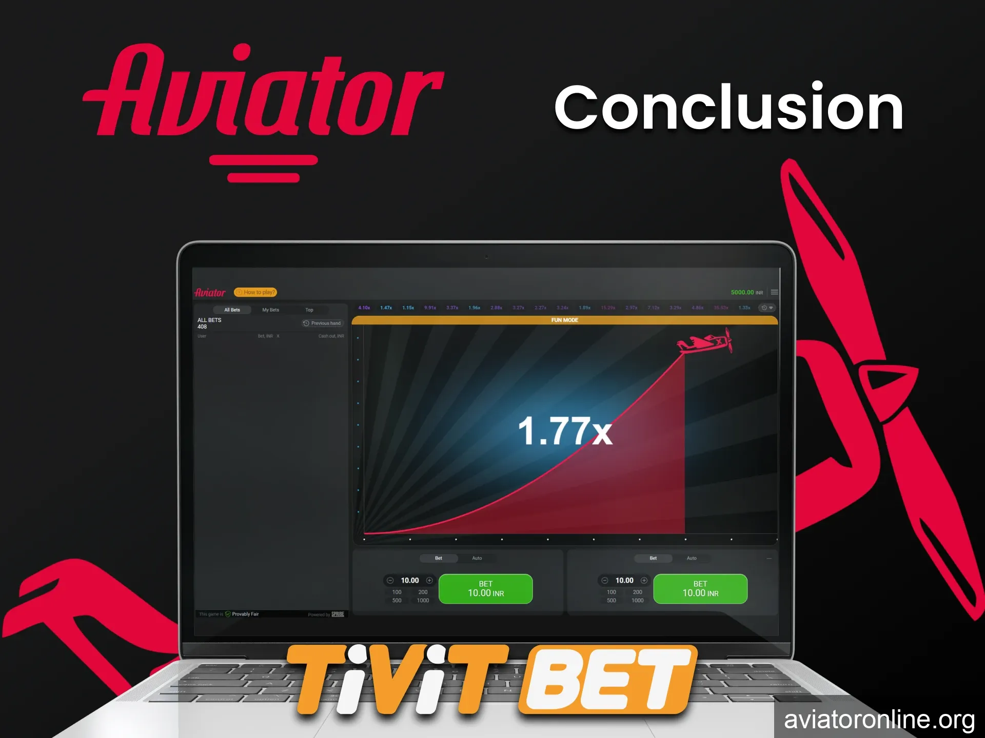 Tivitbet is ideal for playing Aviator.