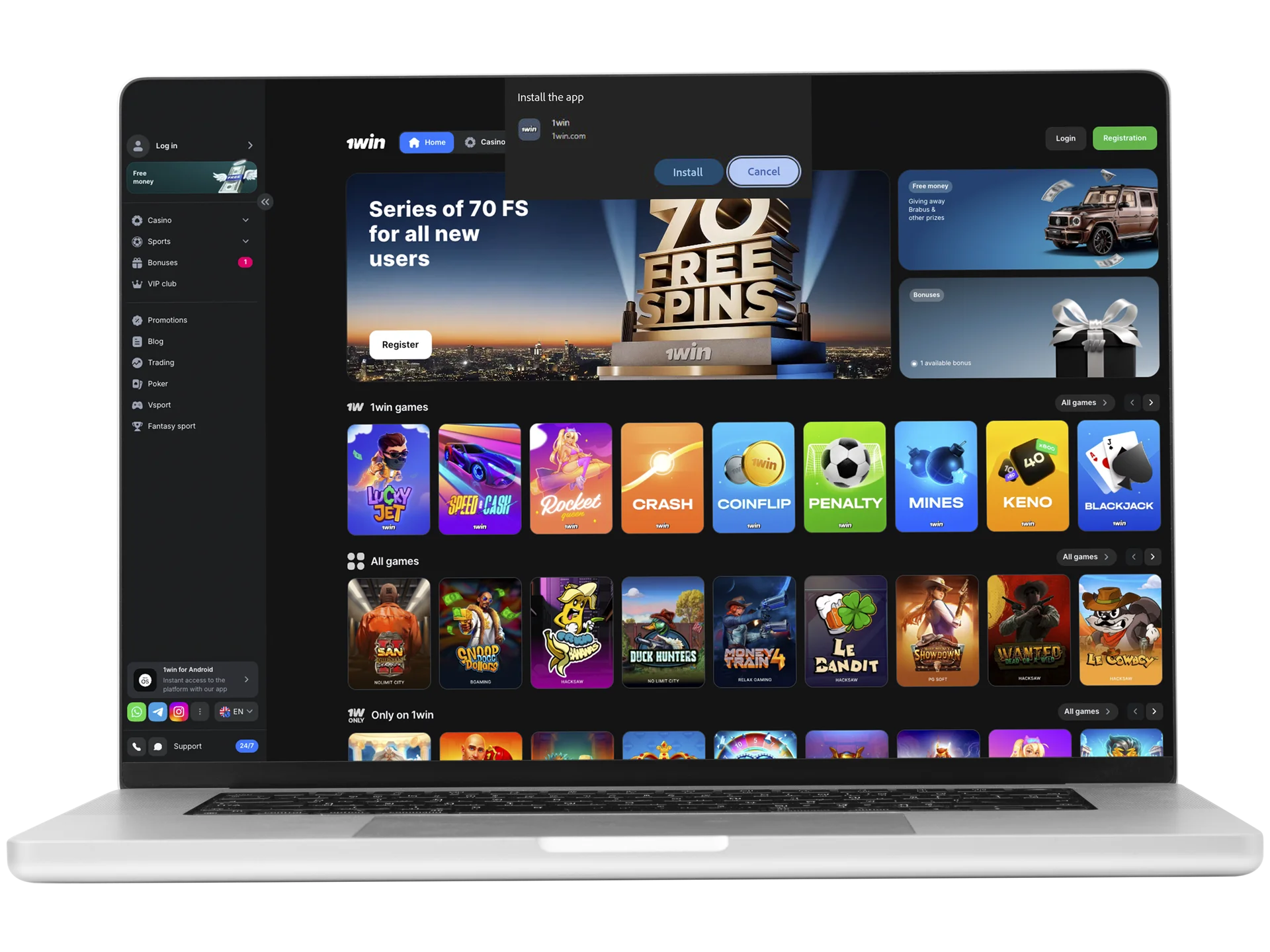 Start the download and open the file to install the Aviator app for PC.